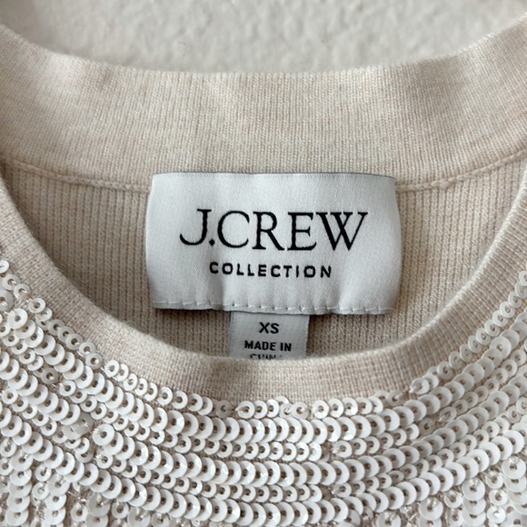 J. Crew Collection sequin halter crop sweater-l tank in beige size XS - Picture 3 of 8